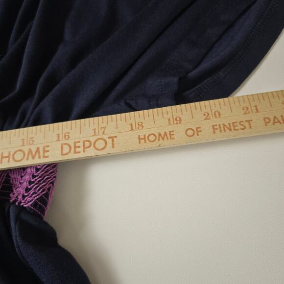 Cupshe Contrast Embroidery Smocked Mini Navy Dress Beachy Vacation Coverup S - Picture 6 of 11